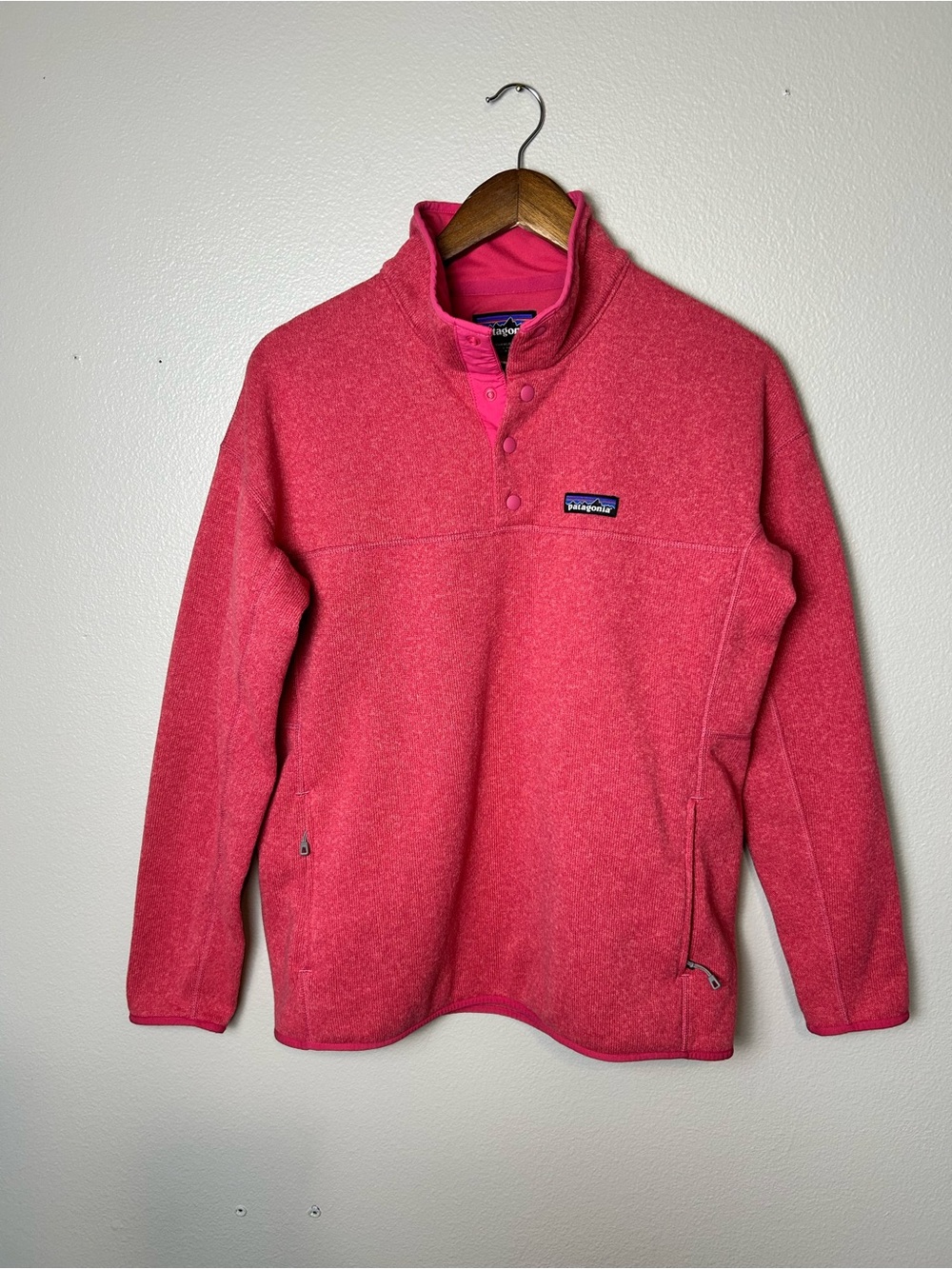Patagonia Marsupial Snap Fleece Pullover Gorpcore Outdoor Reef Pink size Large - Picture 2 of 7